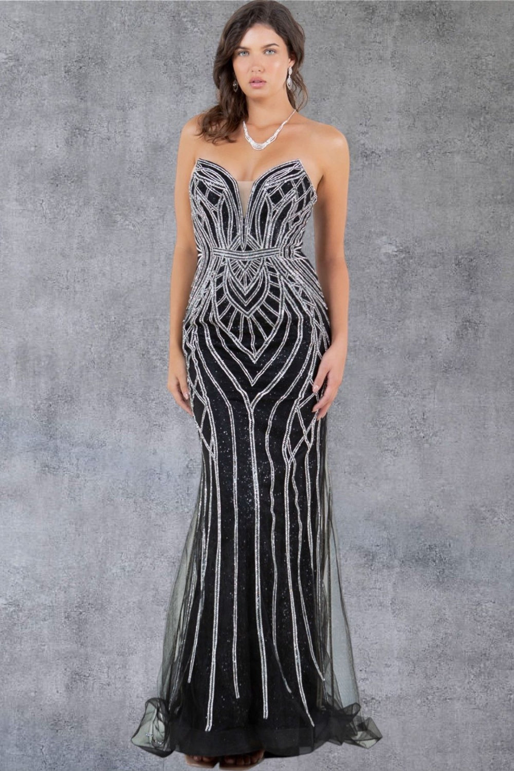Cinderella Couture 8221J Prom Long Beaded Long Formal Pattern Dress