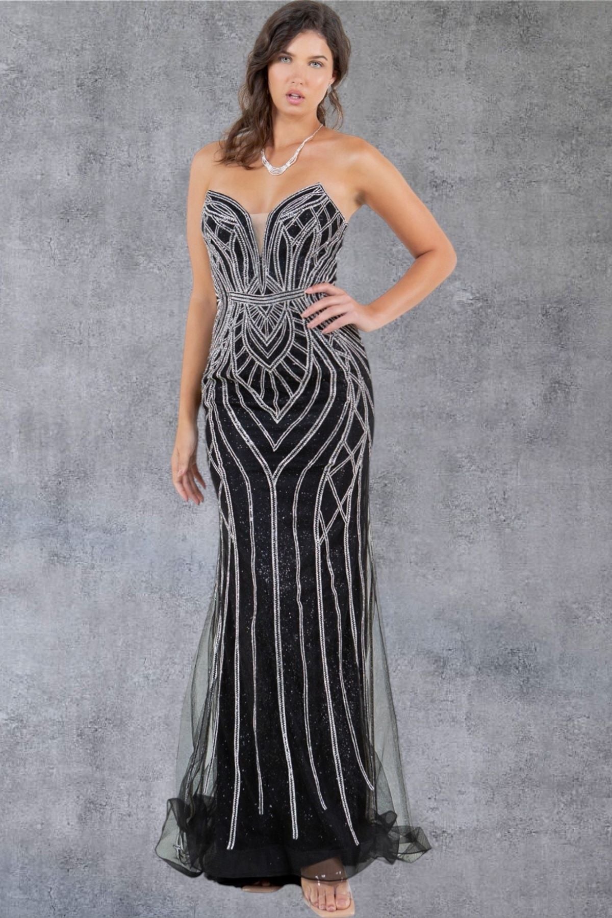 Cinderella Couture 8221J Prom Long Beaded Long Formal Pattern Dress