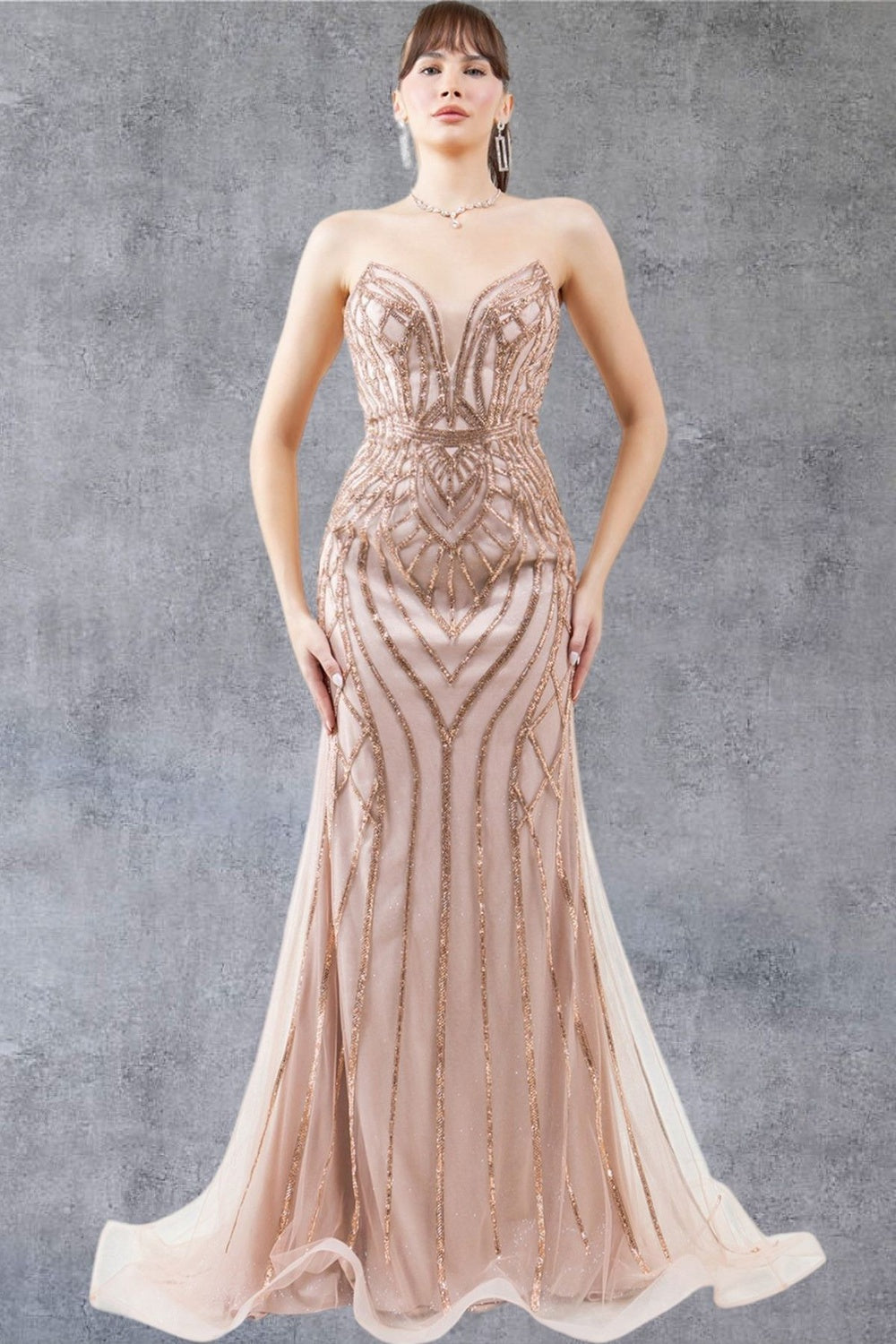 Cinderella Couture 8221J Prom Long Beaded Long Formal Pattern Dress
