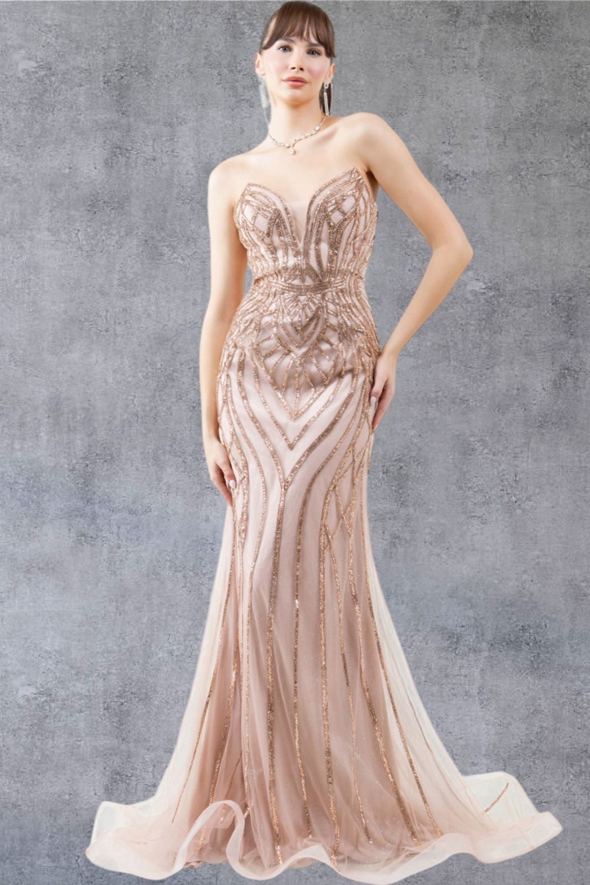 Cinderella Couture 8221J Prom Long Beaded Long Formal Pattern Dress