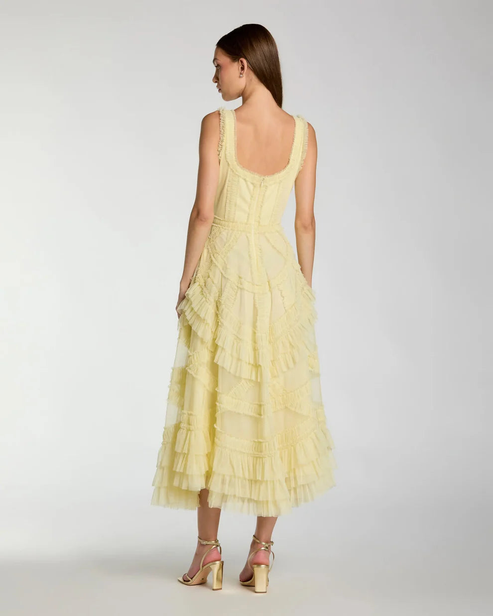 Cocktail Dresses A Line Tea Length Ruffle Midi Cocktail Dress Buttercup