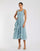 Cocktail Dresses A Line Tea Length Ruffle Midi Cocktail Dress French Blue