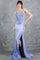Prom Dresses Long Floral Applique Formal Prom Dress Dusty Blue