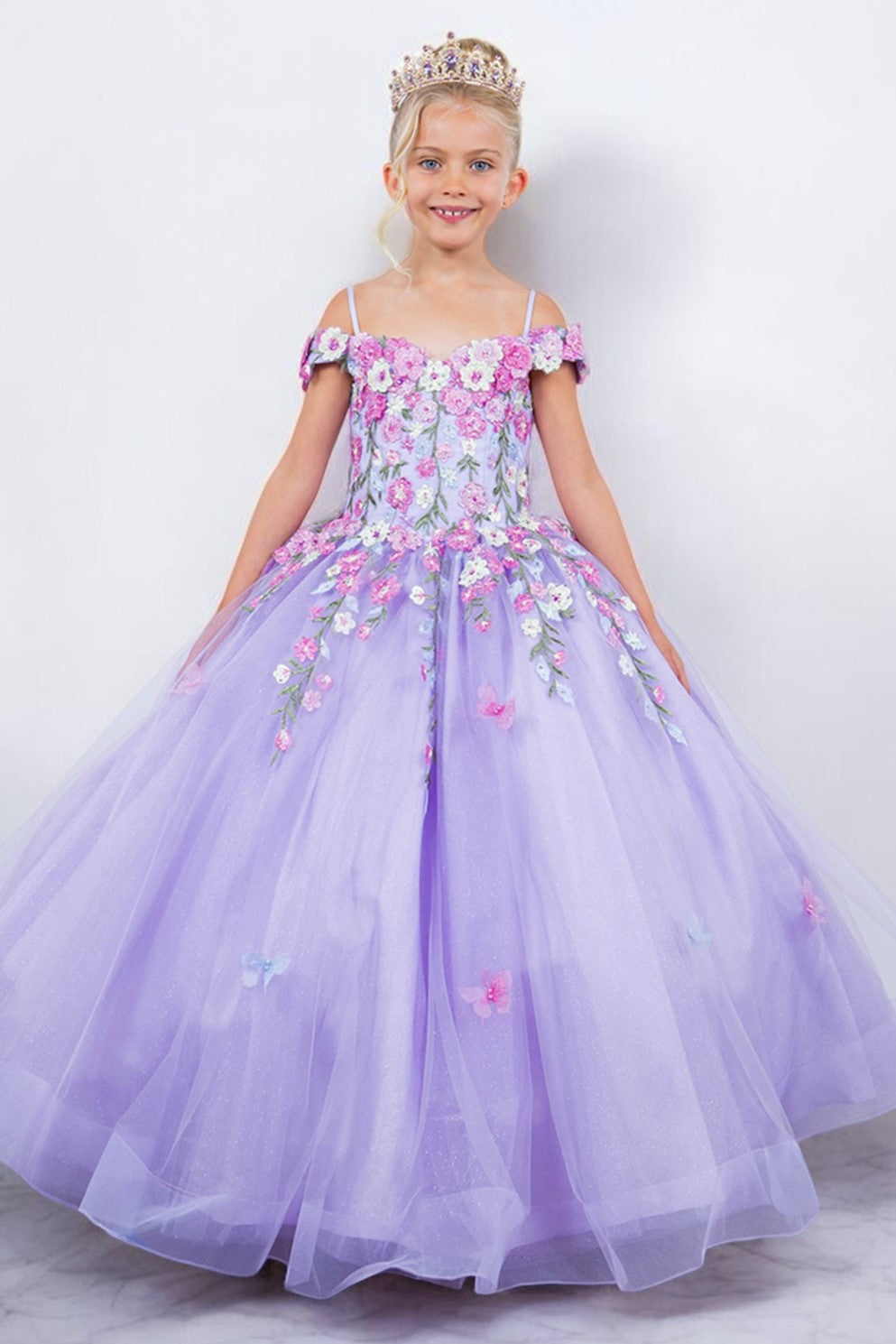 Cinderella Couture 8260 A Line Floral Applique Flower Girl Dresses