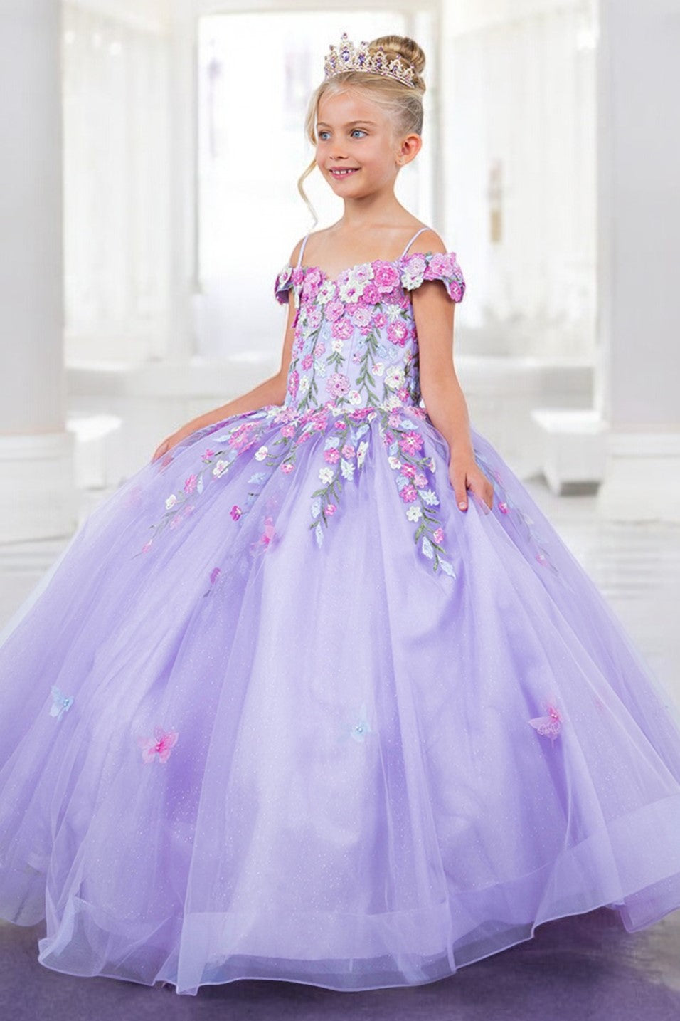 Cinderella Couture 8260 A Line Floral Applique Flower Girl Dresses