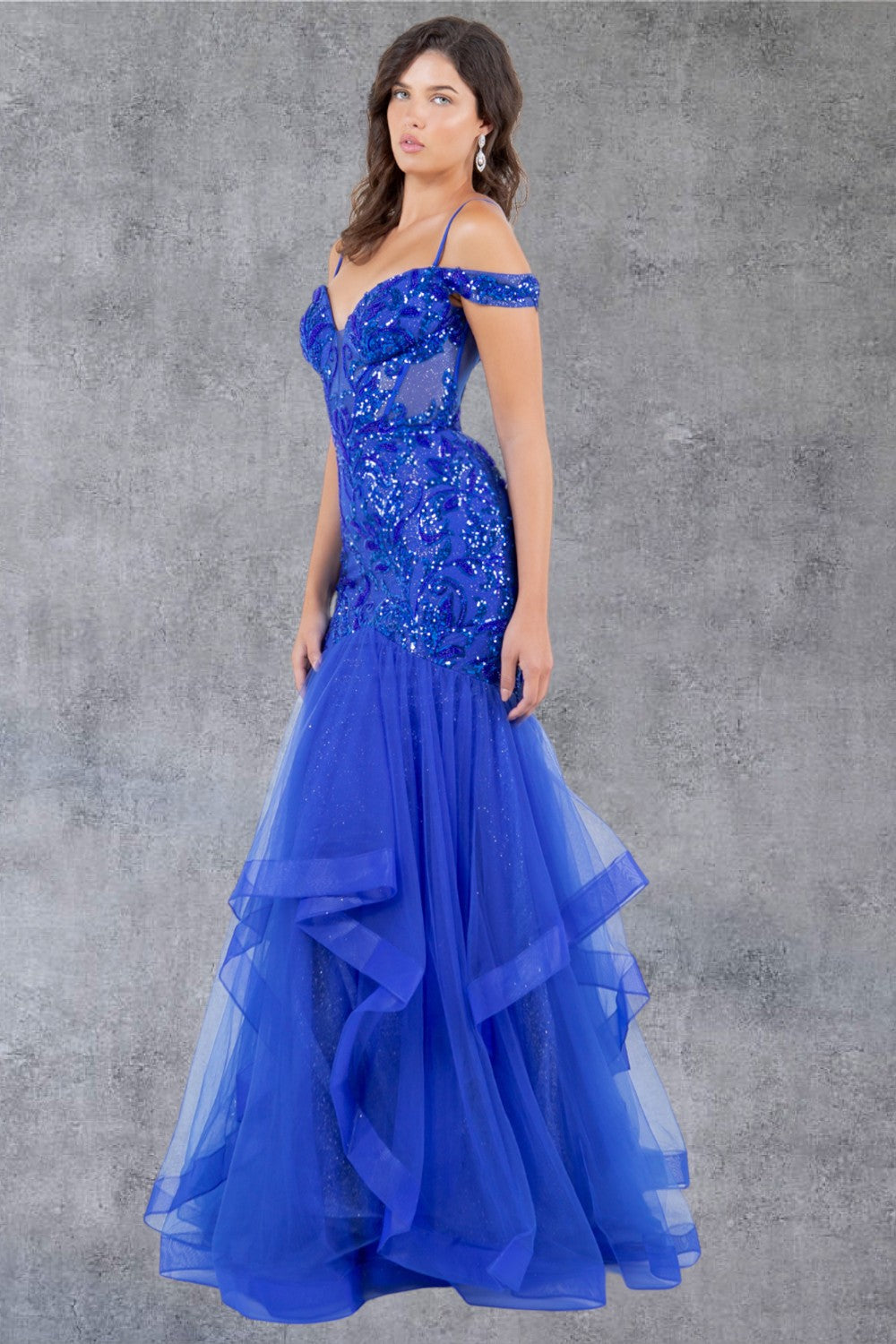 Cinderella Couture 8274J Long Formal Ruffle Mermaid Prom Dress The Dress Outlet Cinderella Couture 8274J Long Formal Ruffle Mermaid Prom Dress The Dress Outlet