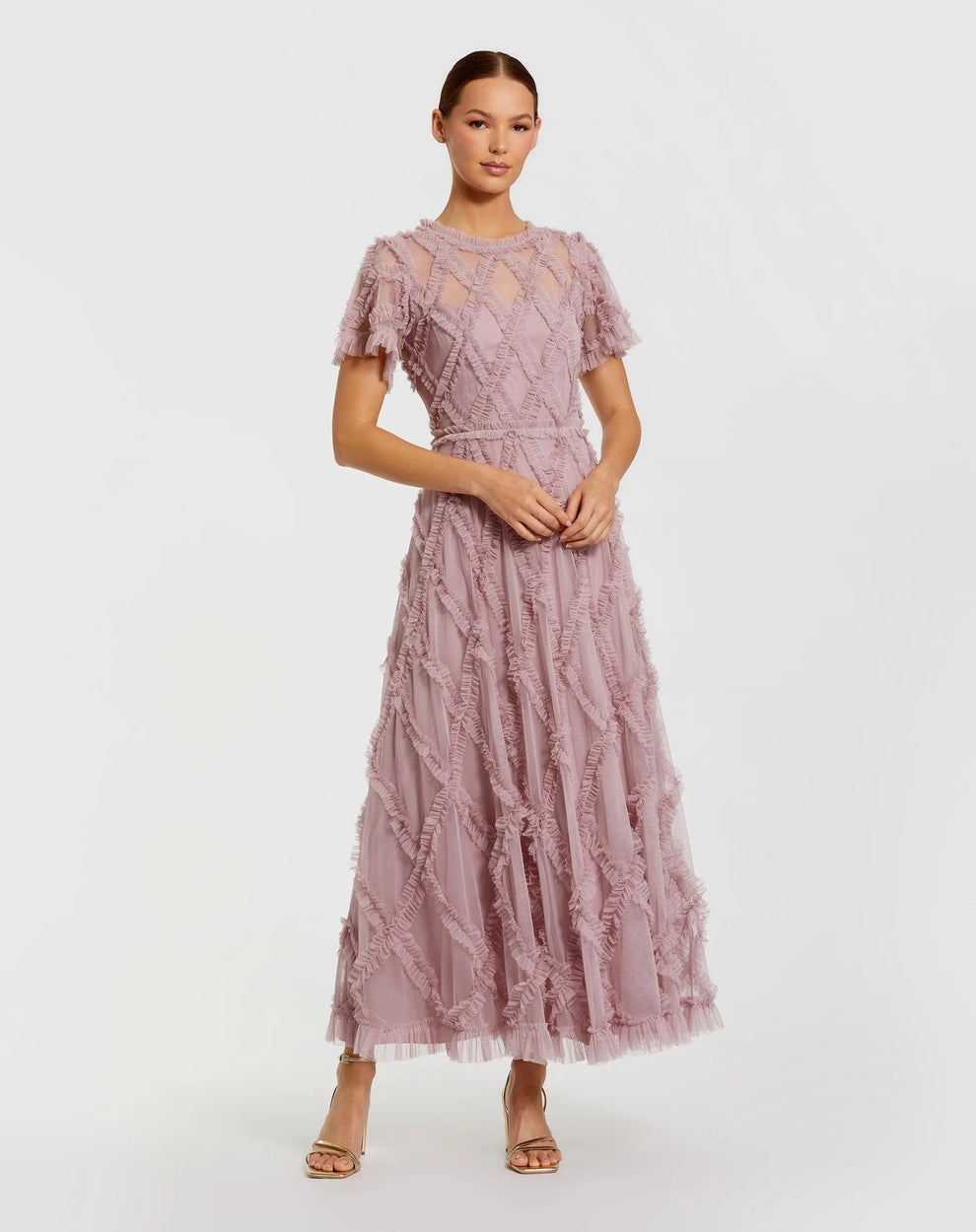 Mac Duggal 8278 Long A Line Formal Ruffle Mother of the Bride Dress