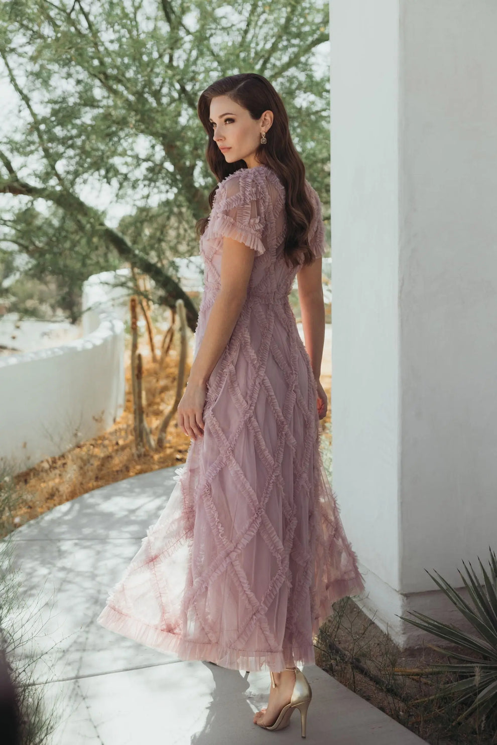 Mac Duggal 8278 Long A Line Formal Ruffle Mother of the Bride Dress