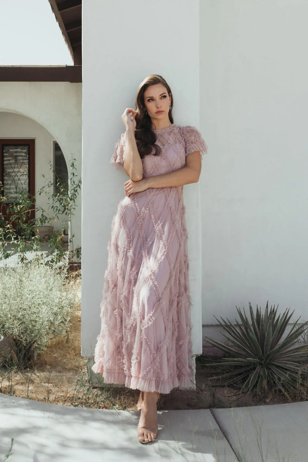 Mac Duggal 8278 Long A Line Formal Ruffle Mother of the Bride Dress