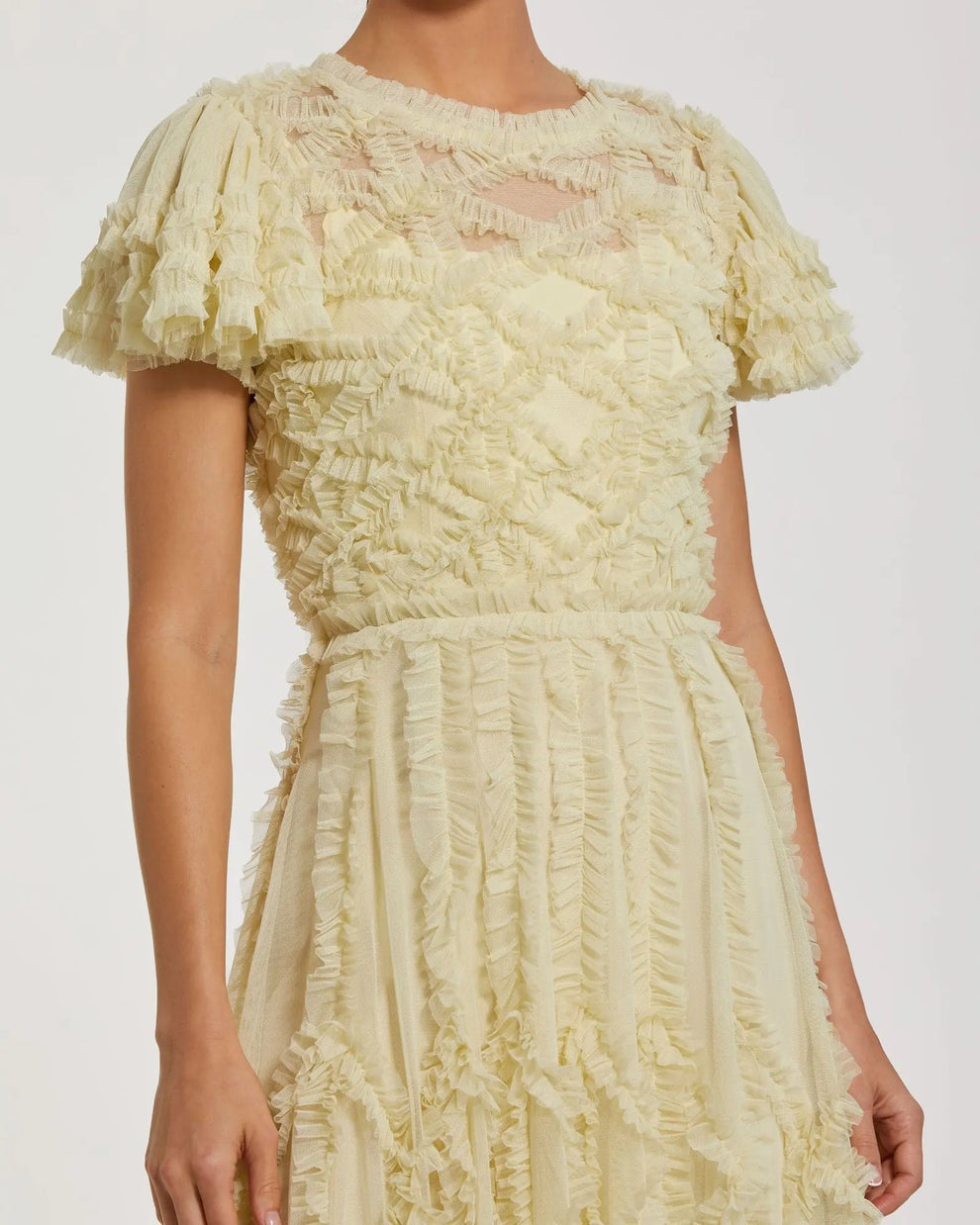 Cocktail Dresses Homecoming Ruffle Midi Short Cocktail Dress Buttercup