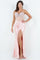 Prom Dresses Fitted Long Slit Formal Prom Dress Pink