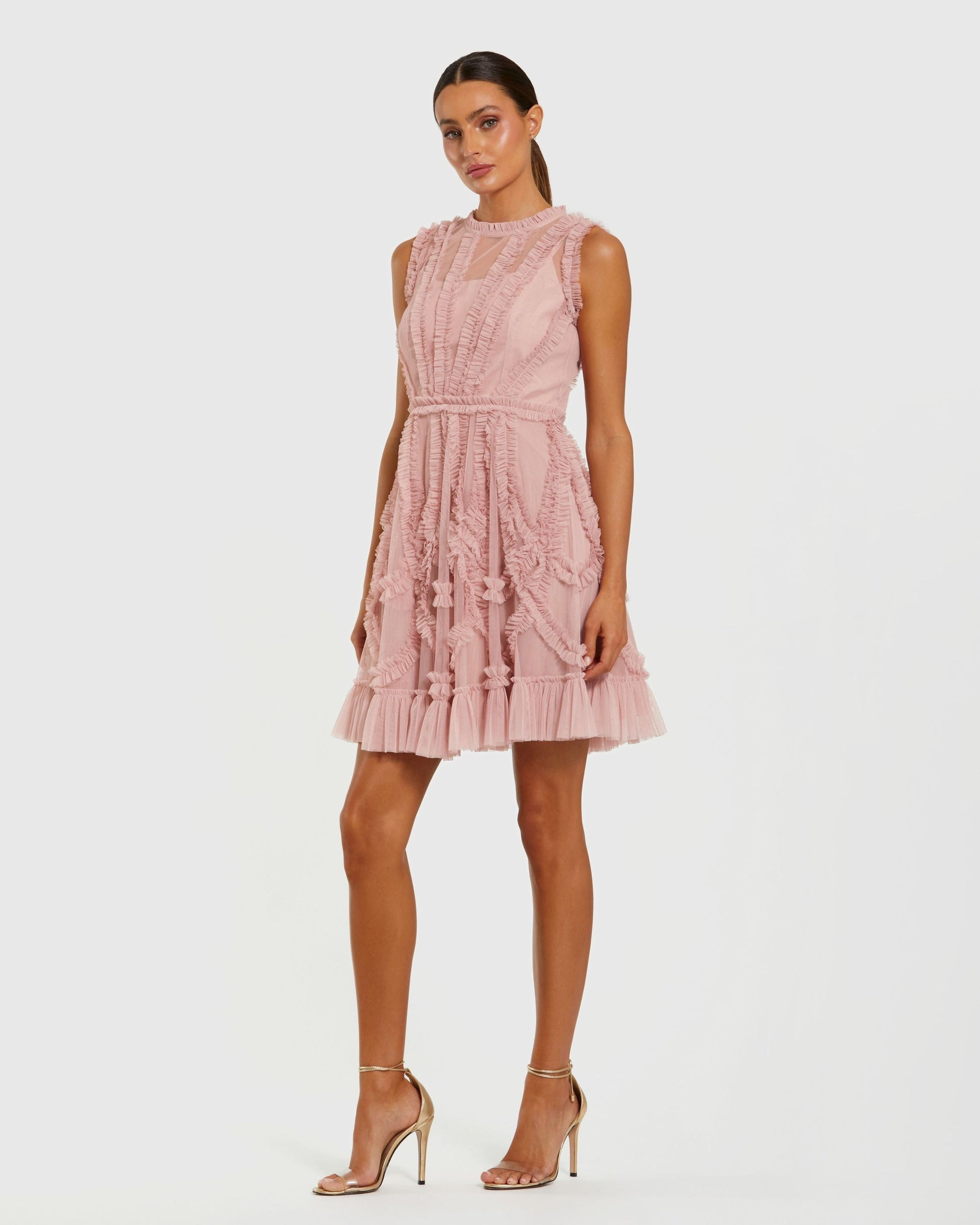Mac Duggal 8289 Short A Line Homecoming Cocktail Ruffle Dress