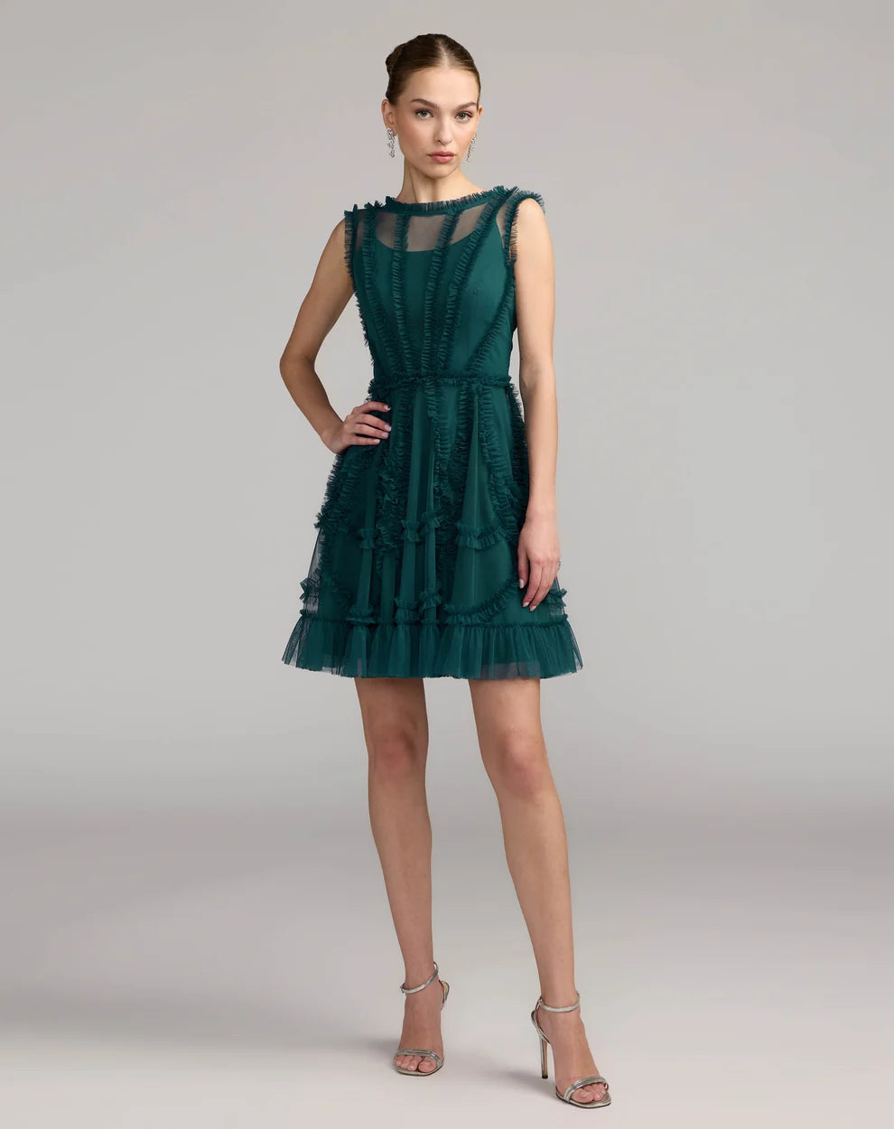 Short Ruffle Dress A Line Homecoming Cocktail Mac Duggal 8289