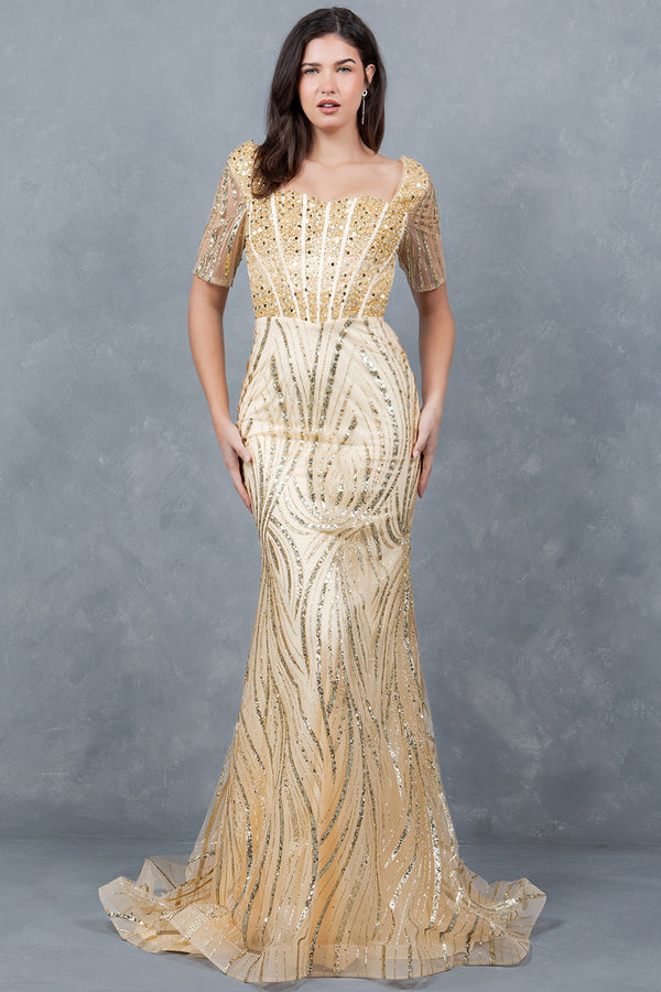 Sequin Long Beaded Formal Mother of the Bride Dress Cinderella Couture 8293M