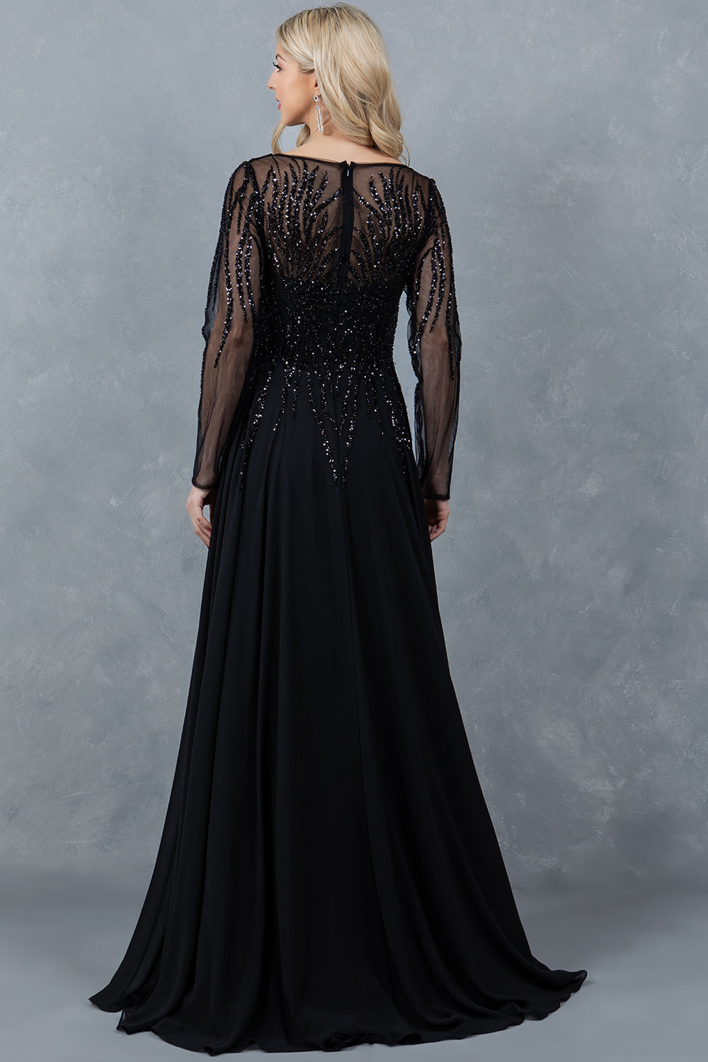 Cinderella Couture 8294M A Line Long Formal Sequin Dress