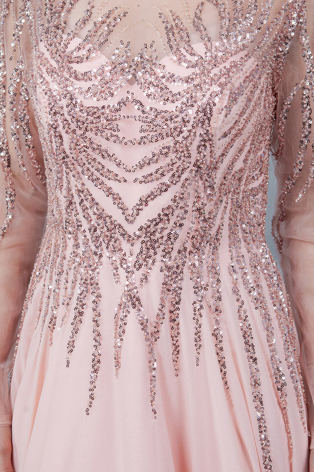 Cinderella Couture 8294M A Line Long Formal Sequin Dress