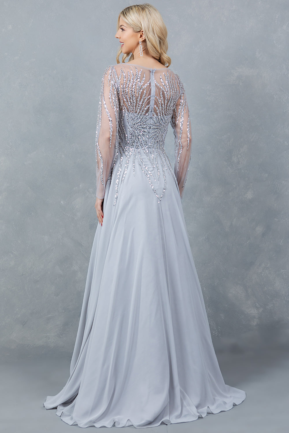 Cinderella Couture 8294M A Line Long Formal Sequin Dress