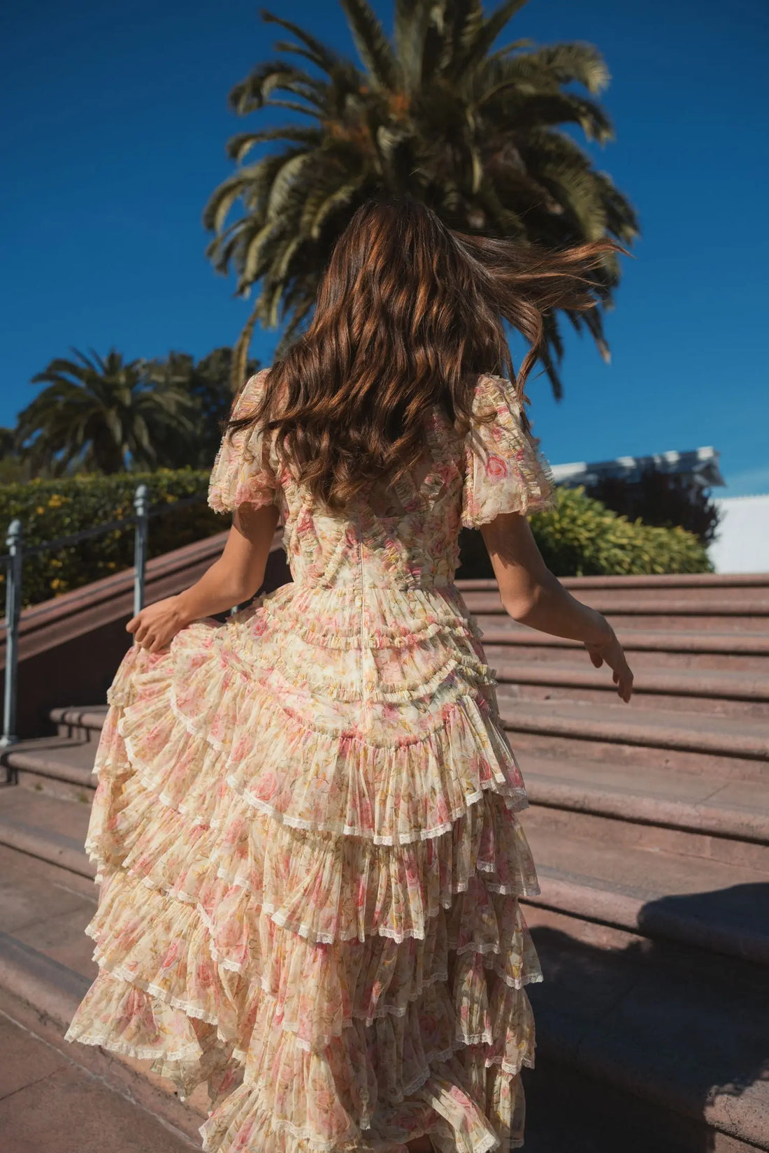 Cocktail Dresses Floral Short Cocktail Ruffle Print Dress Ivory Multi