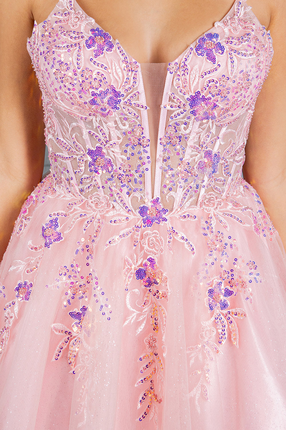 Cocktail Dresses Floral Lace Applique Short A Line Cocktail Dress Cinderella Couture 8298J Blush