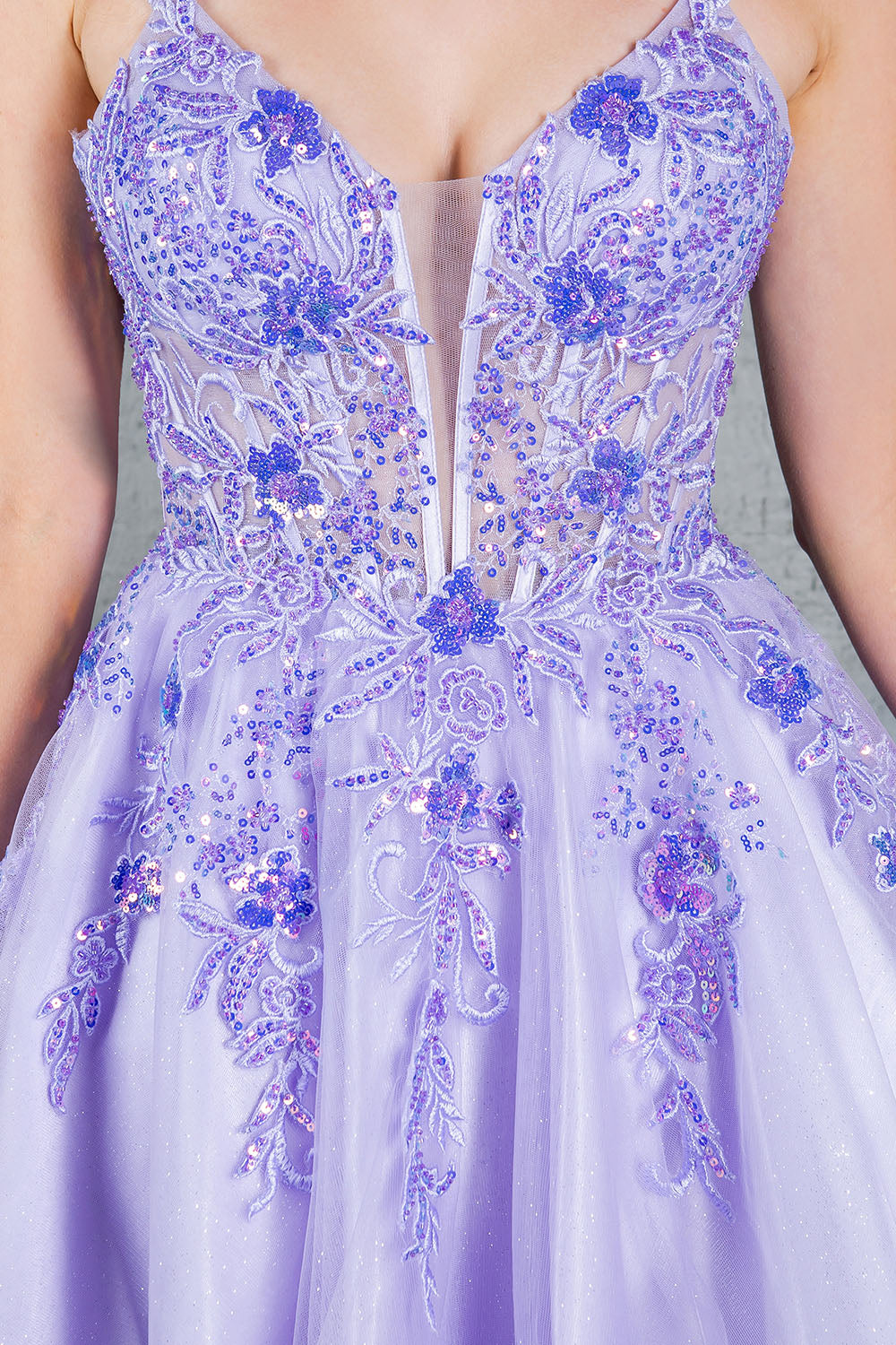 Cocktail Dresses Floral Lace Applique Short A Line Cocktail Dress Cinderella Couture 8298J Lavendar