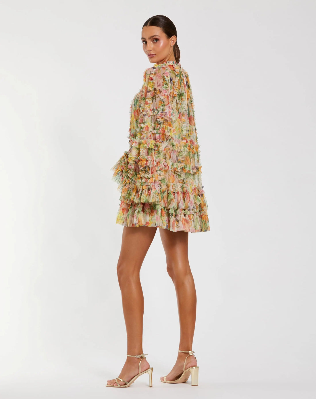 Mac Duggal 8300 Short Cocktail Floral Print Homecoming Dress