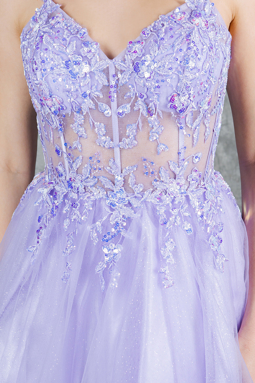 Cocktail Dresses A Line Floral Applique Short Homecoming Dress Cinderella Couture 8305J Lilac
