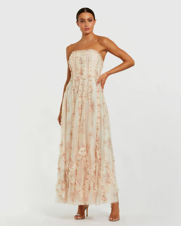 Floral Formal Dress Long A Line Mac Duggal 8308
