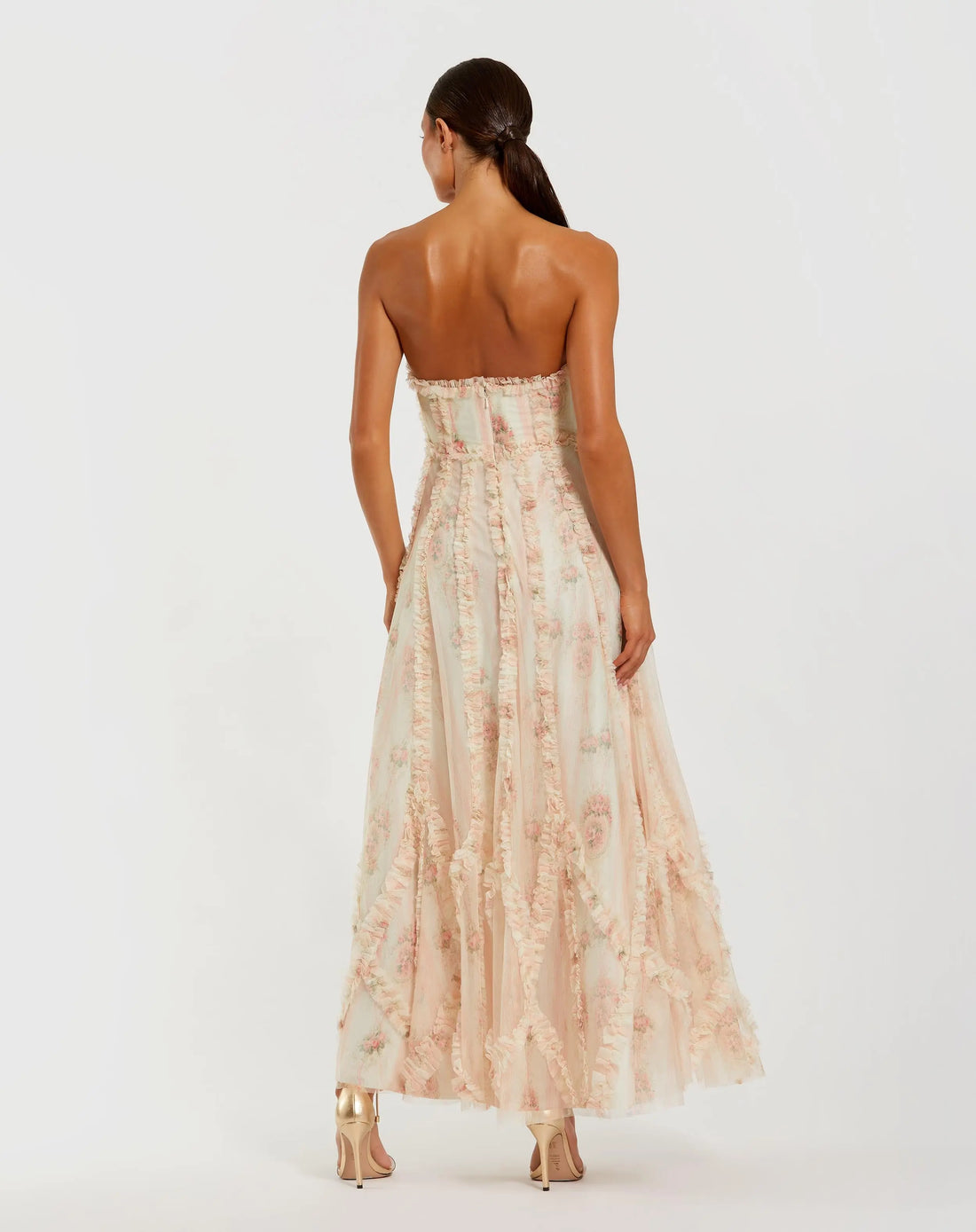 Prom Dresses Formal Long A Line Floral Prom Dress Ivory Multi