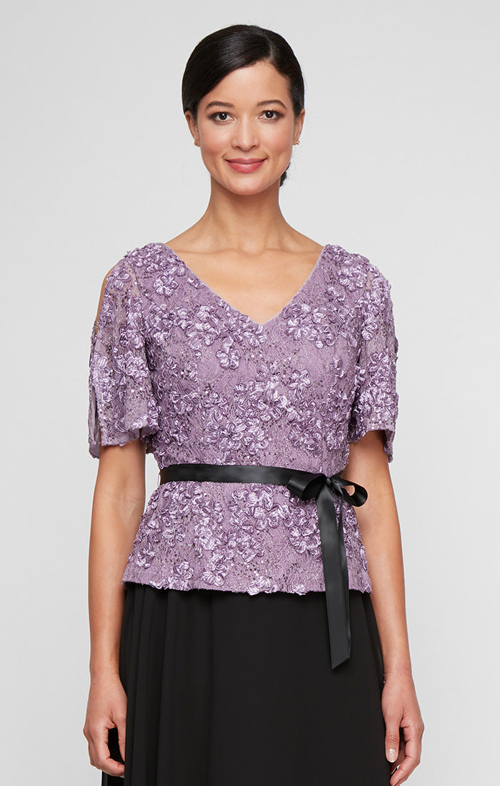 Alex Evenings 83122697 Formal Top Lace Blouse