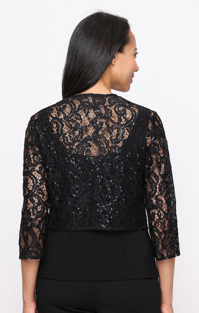Crew/High-Neck Lace Jacket Formal Occasion Alex Evenings 83122861