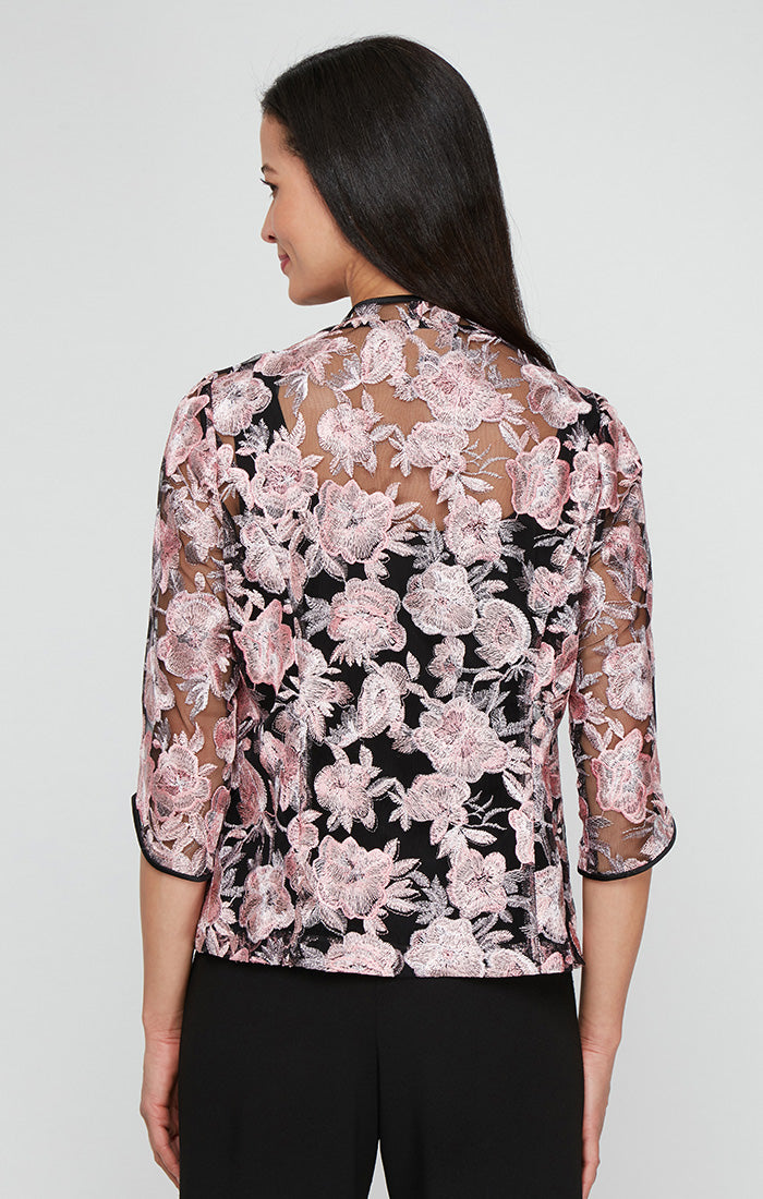 Alex Evenings 83171732 Top Twinset Floral Button Jacket