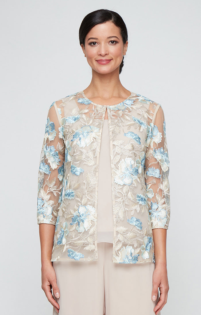 Alex Evenings 83171790 Twinset Formal Closure Jacket Top