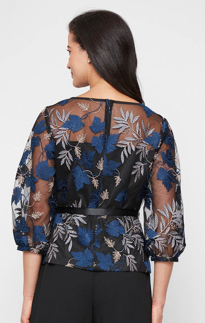 Alex Evenings 82171865 Crew/High-Neck Mesh Formal