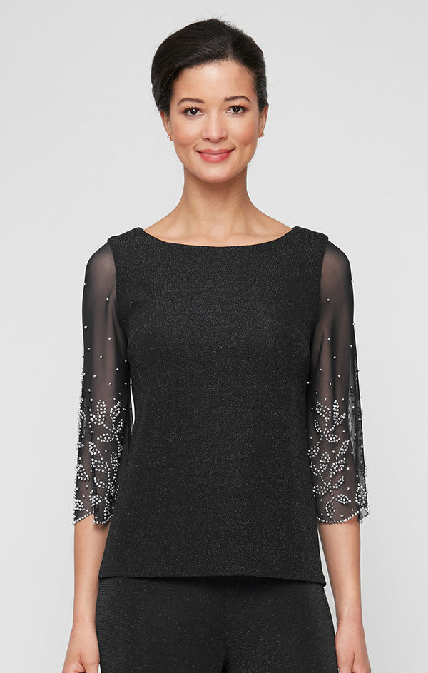 Alex Evenings 8427776 Plus Size Metallic Formal Top