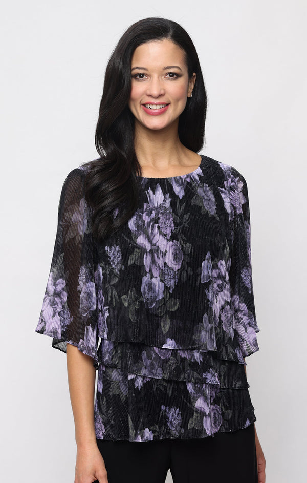 Jewel Midi Chiffon Formal A-Line Top Alex Evenings 8327795