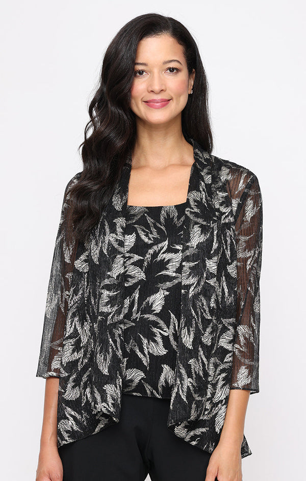 Alex Evenings 8327870 Evening Formal Metallic Top