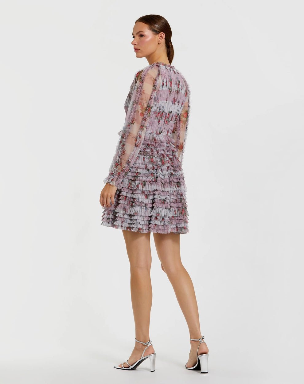 Cocktail Dresses Homecoming Floral Short Cocktail Mini Dress Purple Multi