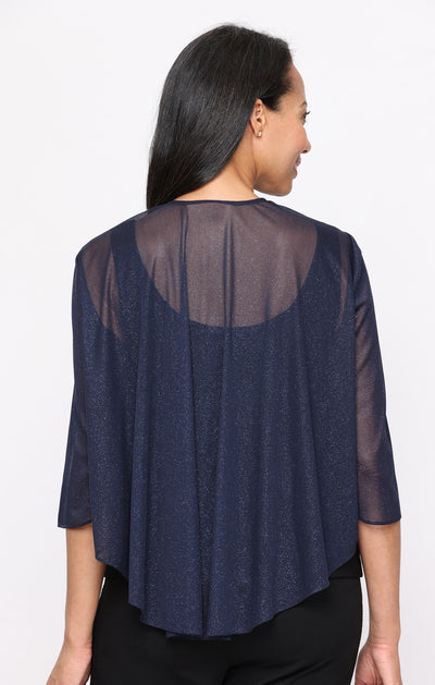 Crew High-Neck Chiffon Blouse Formal Fit & Flare Alex Evenings 8333146