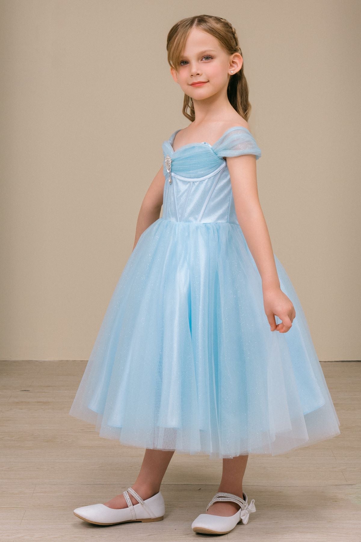 Flower Girl Dresses Beaded Corset A Line Flower Girl Dress Blue