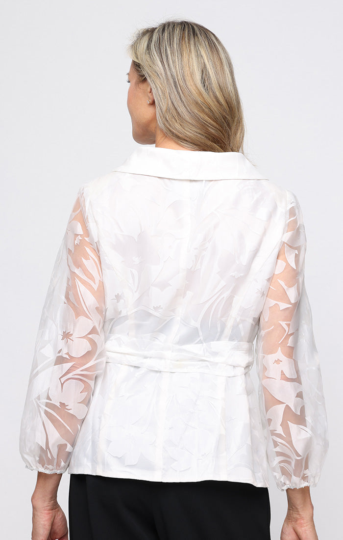 Top Formal Floral Top Alex Evenings 8342042 Ivory