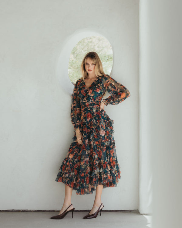 Floral Printed Short Dress Cocktail Mac Duggal 8348