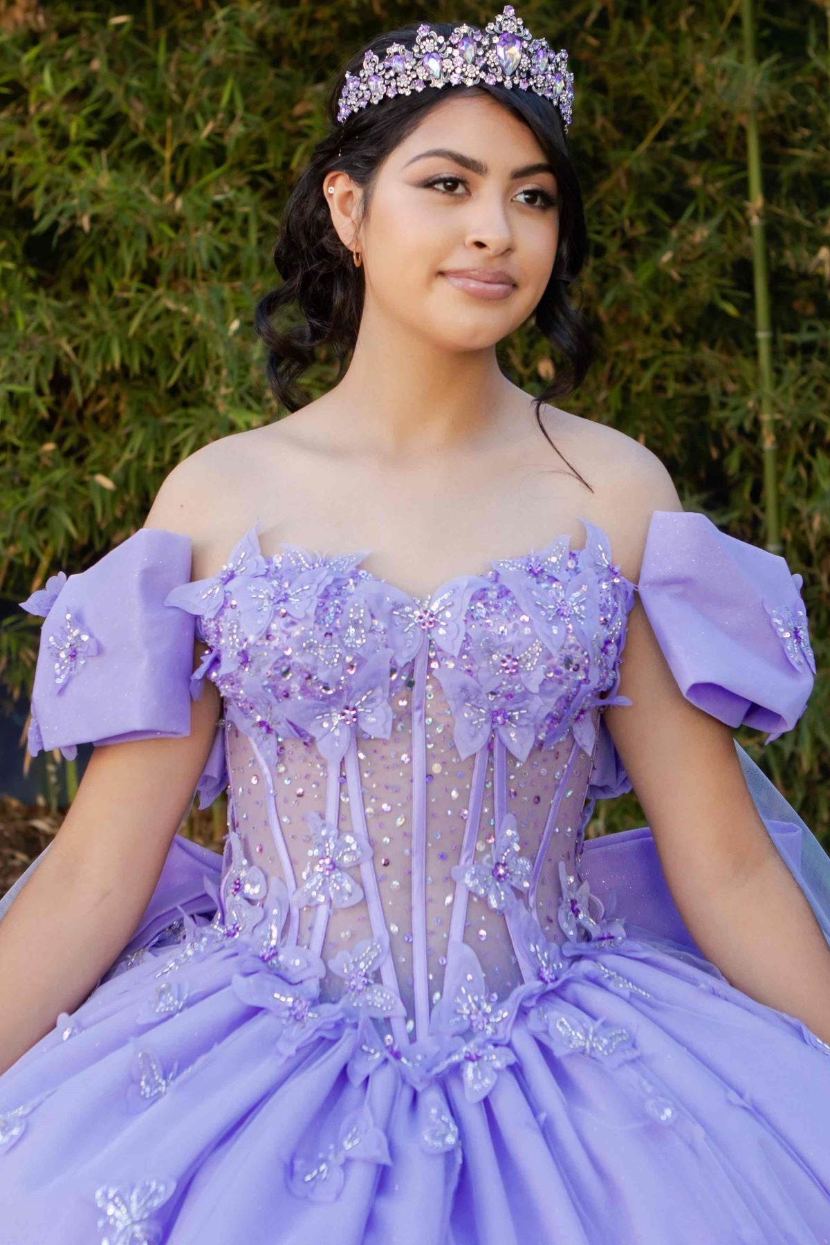 Cinderella Couture 8350J Long Applique Quinceanera Cape Ball Gown