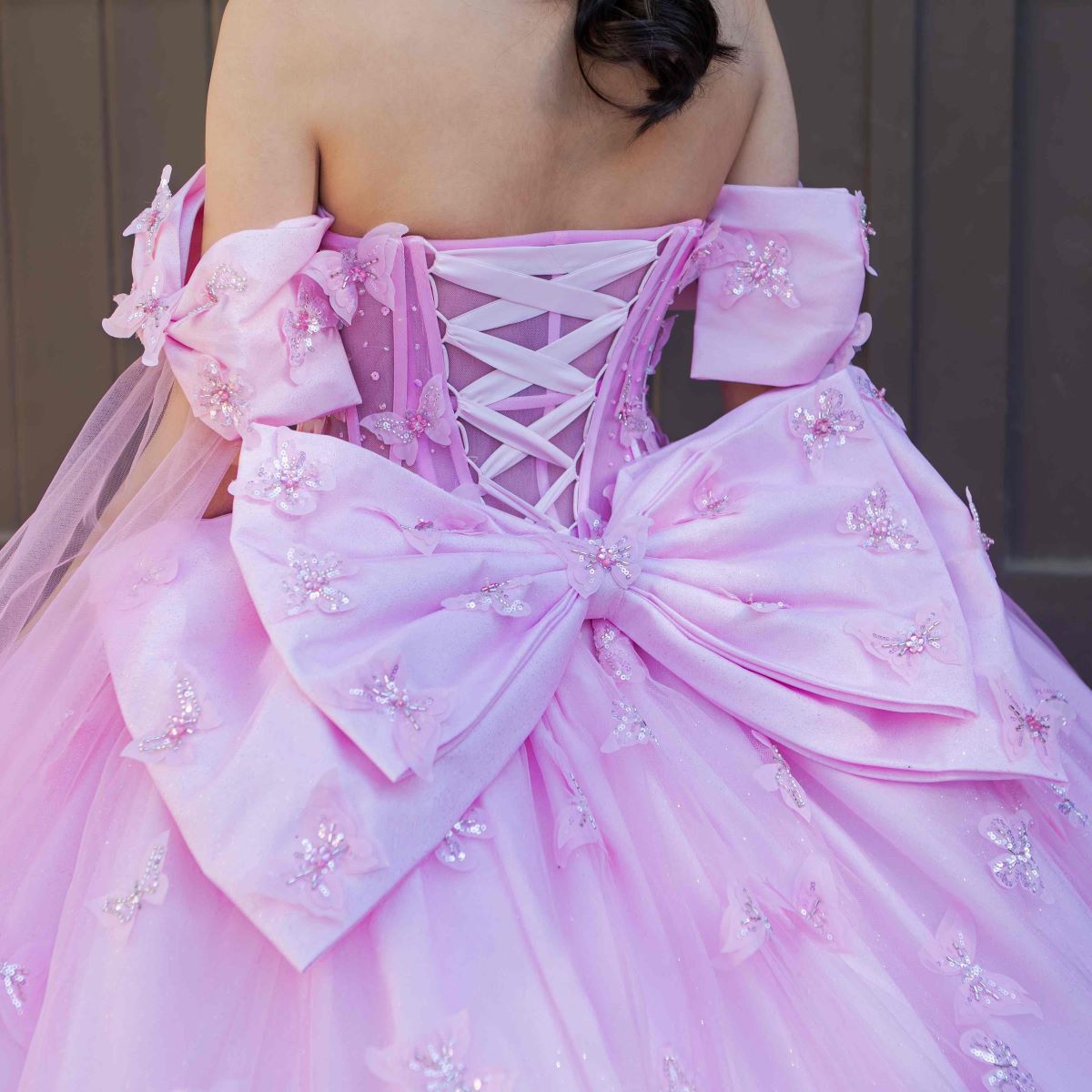 Cinderella Couture 8350J Long Applique Quinceanera Cape Ball Gown