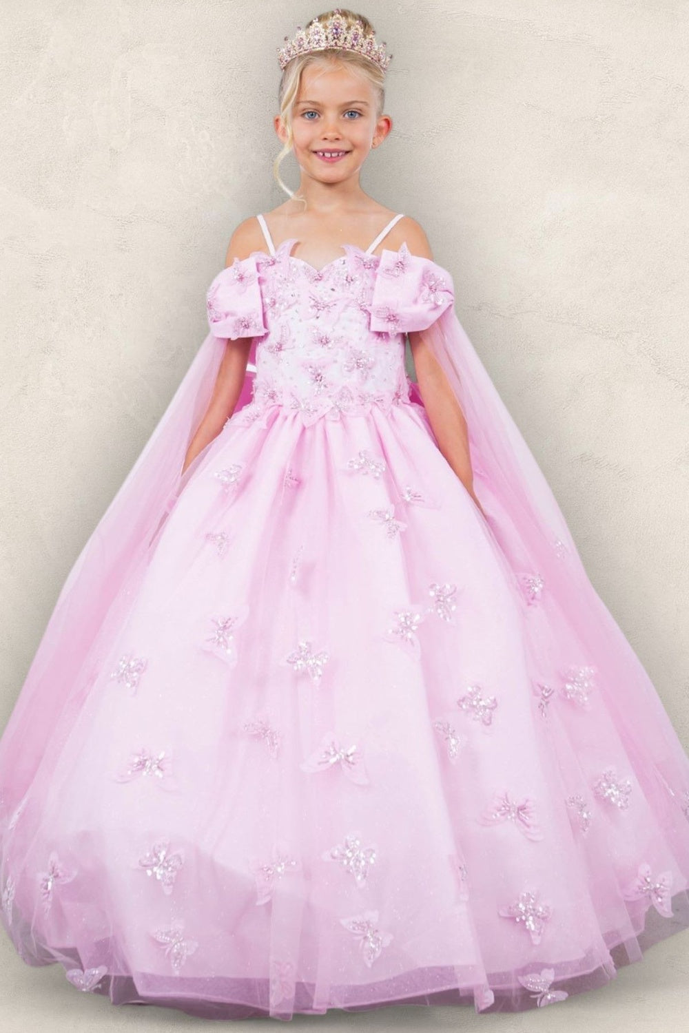 Cinderella Couture 8350 Butterfly Applique A Line Flower Girl Dress