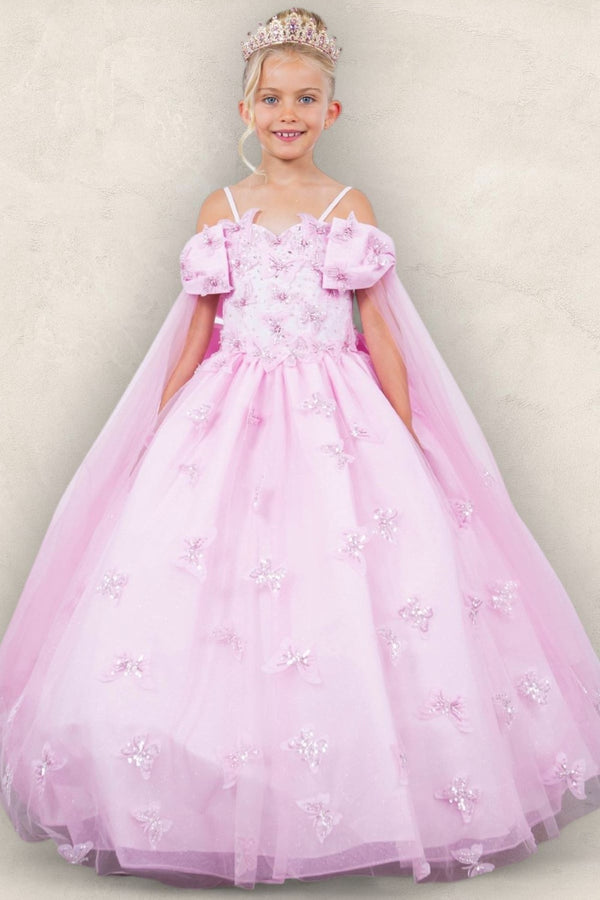 Cinderella Couture 8350 Butterfly Applique A Line Flower Girl Dress