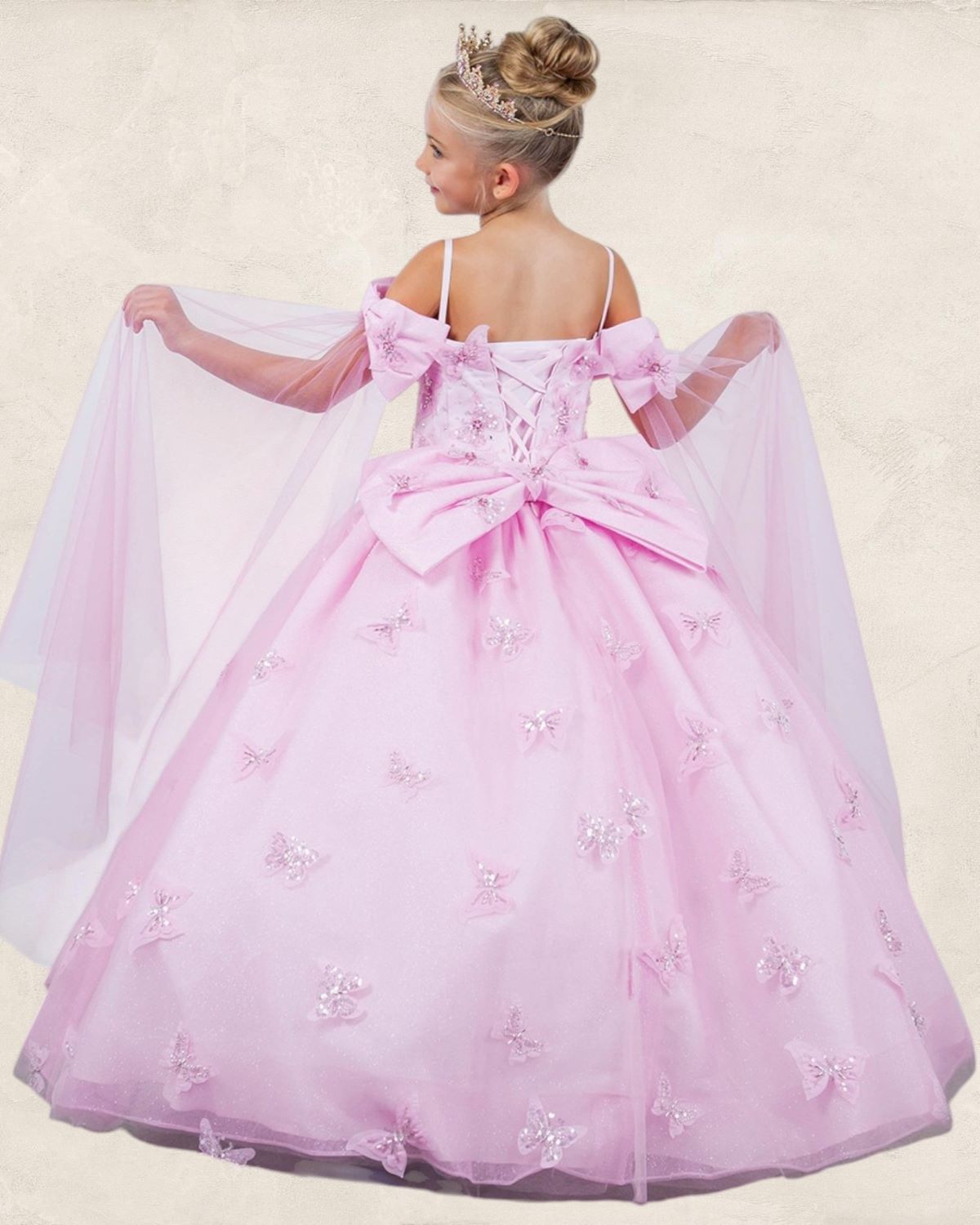Cinderella Couture 8350 Butterfly Applique A Line Flower Girl Dress