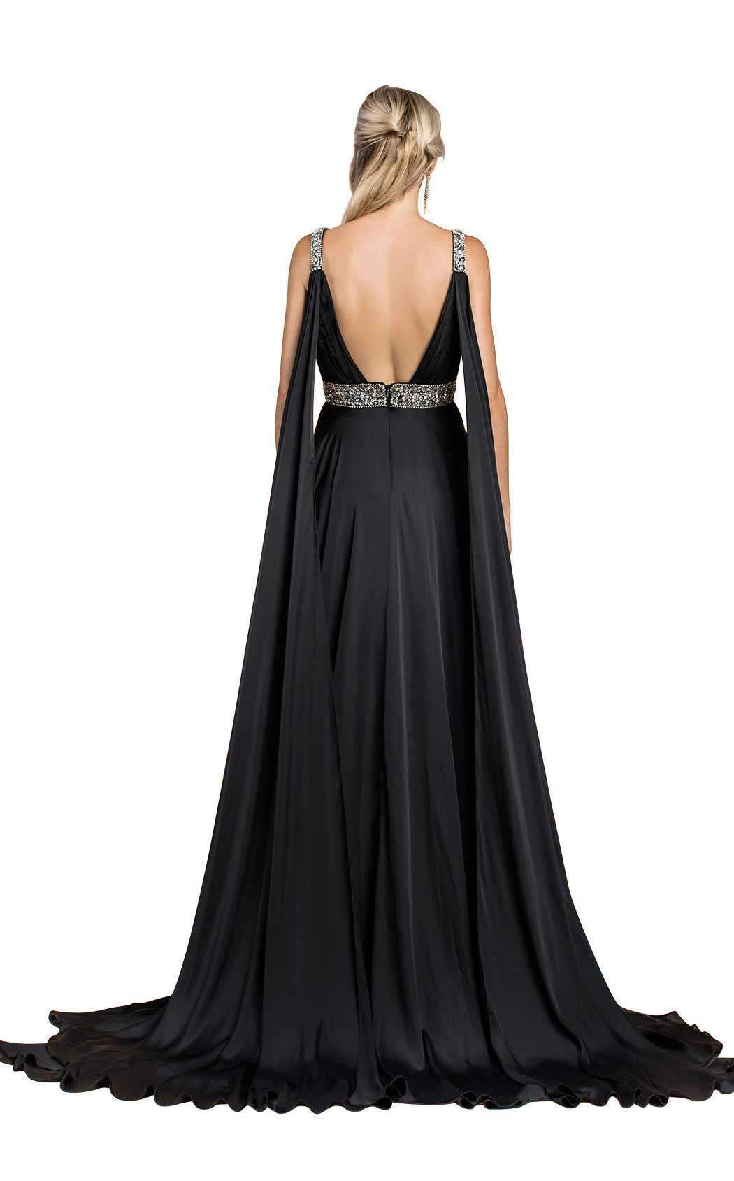 V-Neck Floor-Length Satin Prom Mermaid LaDivine A0065