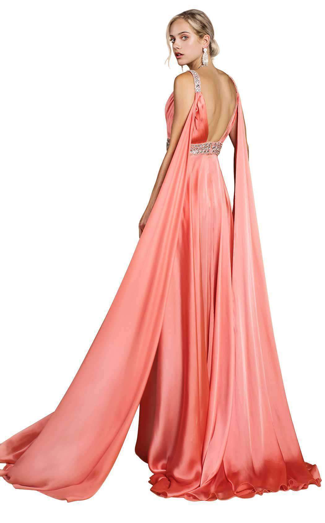 V-Neck Floor-Length Satin Prom Mermaid LaDivine A0065