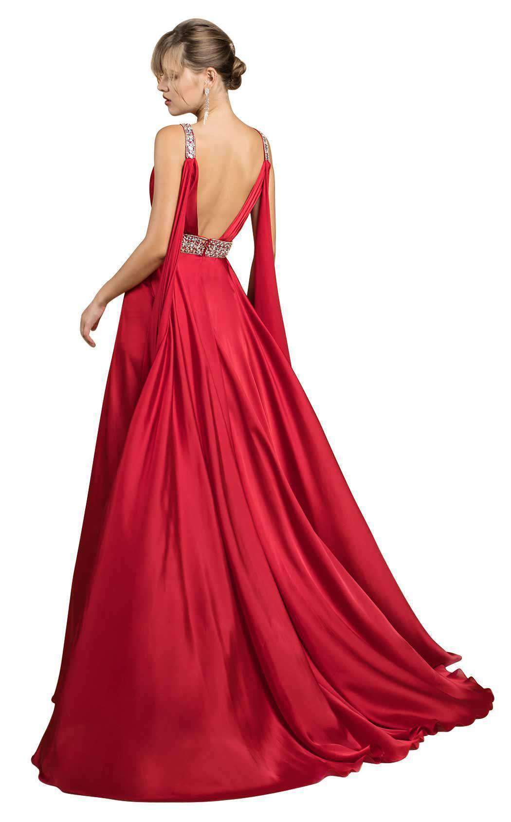 V-Neck Floor-Length Satin Prom Mermaid LaDivine A0065
