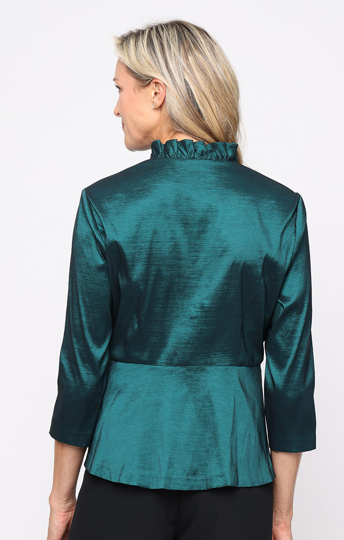 Top Formal Ruffle Top Emerald Green